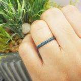 0.20 Carat (ctw) 10k White Gold Round Blue Diamond Ladies Bridal Anniversary Wedding Band Stackable Ring 1/5 CT
