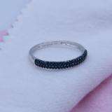 0.20 Carat (ctw) 10k White Gold Round Blue Diamond Ladies Bridal Anniversary Wedding Band Stackable Ring 1/5 CT