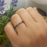 0.20 Carat (ctw) 14K White Gold Round Blue Diamond Ladies Swirl Anniversary Wedding Band Stackable Ring 1/5 CT
