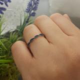 0.20 Carat (ctw) 14K White Gold Round Blue Diamond Ladies Swirl Anniversary Wedding Band Stackable Ring 1/5 CT