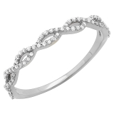Round White Diamond Infinity Swirl Anniversary Band for Women (0.20 ctw, Color I-J, Clarity I2-I3) in 925 Sterling Silver