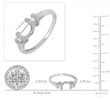 0.20 Carat (ctw) 14k White Gold Round & Baguette Diamond Ladies Anniversary Wedding Band Enhancer Guard Ring 1/5 CT