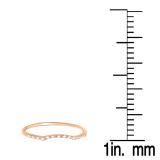 0.10 Carat (ctw) 10K Rose Gold Round Cut Diamond Ladies Anniversary Wedding Stackable Guard Band 1/10 CT