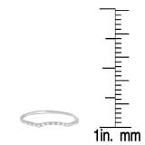 0.10 Carat (ctw) 10K White Gold Round Cut Diamond Ladies Anniversary Wedding Stackable Guard Band 1/10 CT
