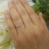 0.10 Carat (ctw) 10K White Gold Round Cut Diamond Ladies Anniversary Wedding Stackable Guard Band 1/10 CT