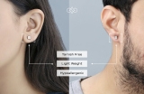 0.06 Carat (ctw) Round White Diamond Men's Hip Hop Iced Stud Earrings 10K Yellow Gold