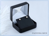 0.06 Carat (ctw) Round White Diamond Men's Hip Hop Iced Stud Earrings 10K Yellow Gold