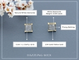 0.06 Carat (ctw) Round White Diamond Men's Hip Hop Iced Stud Earrings 10K Yellow Gold