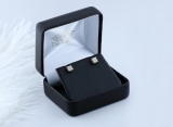 0.06 Carat (ctw) Round White Diamond Men's Hip Hop Iced Stud Earrings 14K Yellow Gold