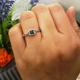 0.15 Carat (ctw) 10k White Gold Round Cut Blue and White Diamond Ladies Crossover Split Shank Engagement Bridal Promise Ring