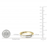 0.12 Carat (ctw) 18K Yellow Gold Plated Sterling Silver Round Diamond Men's Seven Stone Wedding Band