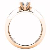 1.00 Carat (ctw) 10k Rose Gold Round Diamond Ladies Bridal Engagement Ring Set With Matching Band 1 CT