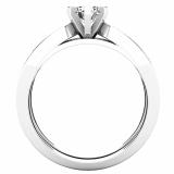 1.00 Carat (ctw) 18k White Gold Round Diamond Ladies Bridal Engagement Ring Set With Matching Band 1 CT