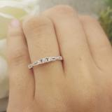 0.10 Carat (ctw) 10k White Gold Round Diamond Ladies Bridal Crossover Swirl 3 Stone Promise Engagement Ring 1/10 CT