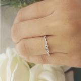 0.10 Carat (ctw) 10k White Gold Round Diamond Ladies Bridal Crossover Swirl 3 Stone Promise Engagement Ring 1/10 CT