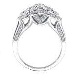 1.10 Carat (ctw) 14k White Gold Round Diamond Ladies Bridal 5 Stone Vintage Engagement Ring 1 CT
