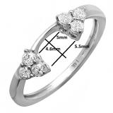 0.30 Carat (ctw) 18K White Gold Round Diamond Ladies Anniversary Wedding Ring Matching Guard Band 1/3 CT