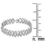 1.00 Carat (ctw) 14K White Gold Round White Diamond Ladies Tennis Link Bracelet 1 CT