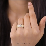 0.15 Carat (ctw) 10K Yellow Gold Round White Diamond Men & Women's Engagement Ring Trio Set