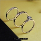 0.15 Carat (ctw) 10K Yellow Gold Round White Diamond Men & Women's Engagement Ring Trio Set