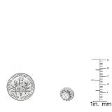 1.10 Carat (ctw) 14k White Gold Round Diamond Ladies Halo Stud Earrings With Removable Jackets 1 1/10 CT