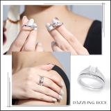 0.50 Carat (ctw) 10k White Gold Princess & Round Diamond Ladies Bridal Engagement Ring Set Matching Band 1/2 CT