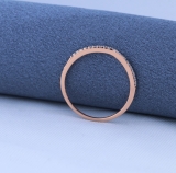 0.10 Carat (ctw) 10K Rose Gold Round Cut White Diamond Ladies Anniversary Wedding Stackable Band 1/10 CT