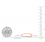 0.10 Carat (ctw) 10K Rose Gold Round Cut White Diamond Ladies Anniversary Wedding Stackable Band 1/10 CT