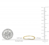 0.10 Carat (ctw) 10K Yellow Gold Round Cut White Diamond Ladies Anniversary Wedding Stackable Band 1/10 CT