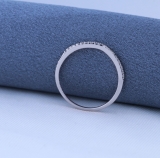0.10 Carat (ctw) 14K White Gold Round Cut White Diamond Ladies Anniversary Wedding Stackable Band 1/10 CT