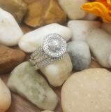 0.50 Carat (ctw) 14K White Gold Round White Diamond Ladies Split Shank Bridal Engagement Ring Set Matching Wedding Band 1/2 CT