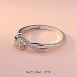 0.15 Carat (ctw) 10k White Gold Round Diamond Ladies Split Shank Bridal Engagement Promise Ring