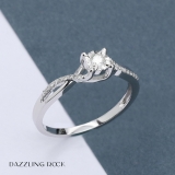 0.15 Carat (ctw) 10k White Gold Round Diamond Ladies Split Shank Bridal Engagement Promise Ring
