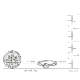 0.15 Carat (ctw) 10k White Gold Round Diamond Ladies Split Shank Bridal Engagement Promise Ring