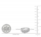 1.00 Carat (ctw) 14k White Gold Round Diamond Ladies 3 Stone Split Shank Bridal Engagement Ring Matching Band Set 1 CT