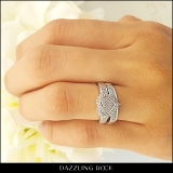 0.38 Carat (ctw) 10k White Gold Round Diamond Ladies Bridal Heart Shape Engagement Ring Set With Matching Band