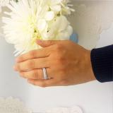 1.30 Carat (ctw) 10K White Gold Round White Diamond Ladies Pave Set Anniversary Wedding Eternity Ring Band