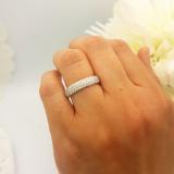 1.30 Carat (ctw) 10K White Gold Round White Diamond Ladies Pave Set Anniversary Wedding Eternity Ring Band