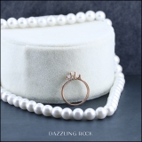 0.48 Carat (ctw) 10k Rose Gold Princess & Round Diamond Ladies Bridal 3 Stone Swirl Wave Engagement Ring 1/2 CT