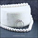 0.48 Carat (ctw) 18k White Gold Princess & Round Diamond Ladies Bridal 3 Stone Swirl Wave Engagement Ring 1/2 CT