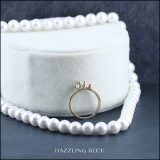 0.48 Carat (ctw) 14K Yellow Gold Princess & Round Diamond Ladies Bridal 3 Stone Swirl Wave Engagement Ring 1/2 CT
