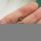 0.07 Carat (ctw) 10K White Gold Round Black Diamond Ladies Cluster Flower Stud Earrings