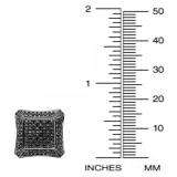 0.18 Carat (ctw) Crafted in Black Rhodium Plated Sterling Silver Round Black Diamond Micro Pave Setting Kite Shape Stud Earrings