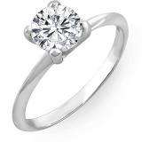 IGI Certified 1.00 Carat (ctw) 14K White Gold Brilliant Round Diamond Ladies Bridal Engagement Solitaire Ring 1 CT