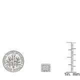 0.15 Carat (ctw) Sterling Silver Round White Diamond Ladies Square Shape Stud Earrings