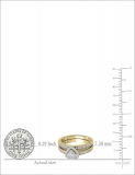 0.23 Carat (ctw) 14K Yellow Gold Round White Diamond Ladies Heart Shaped Bridal Engagement Ring With Matching Band Set 1/4 CT