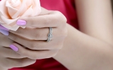 0.23 Carat (ctw) 14K White Gold Round White Diamond Ladies Heart Shaped Bridal Engagement Ring With Matching Band Set 1/4 CT