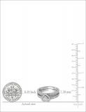 0.23 Carat (ctw) 14K White Gold Round White Diamond Ladies Heart Shaped Bridal Engagement Ring With Matching Band Set 1/4 CT