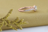0.50 Carat (ctw) 14K Rose Gold Princess & Round Diamond Ladies Halo Style Bridal Engagement Ring 1/2 CT