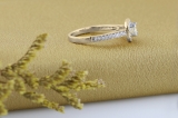 0.50 Carat (ctw) 14K Yellow Gold Princess & Round Diamond Ladies Halo Style Bridal Engagement Ring 1/2 CT